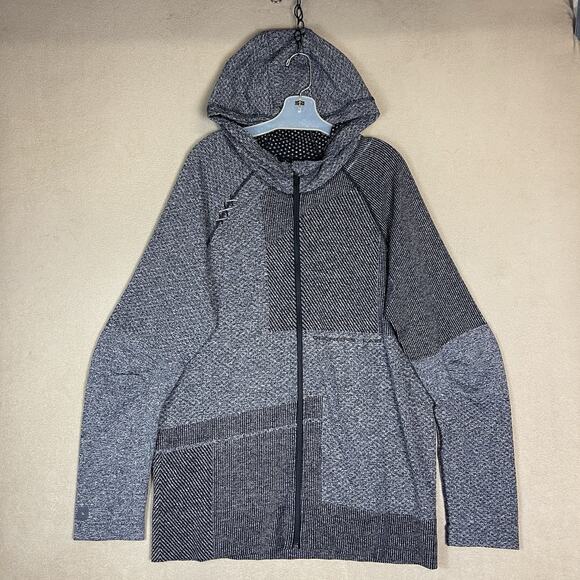 Deckers X Lab Hoodie Mens XL Gray Full Zip Knit Athletic Stretch Regular Fit - Picture 1 of 11